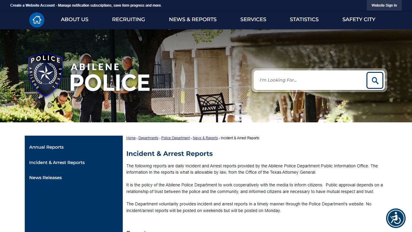 Incident & Arrest Reports | Abilene, TX